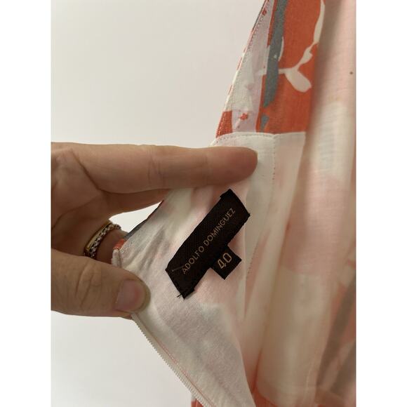 Stunning Adolfo Dominguez Womens hi-neck Belted Linen Midi Dress Sz M Pockets 40 - Picture 7 of 12